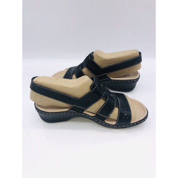 CLARKS Collection Women's Lexi Qwin Sandals Black Leather - Picture 8 of 9
